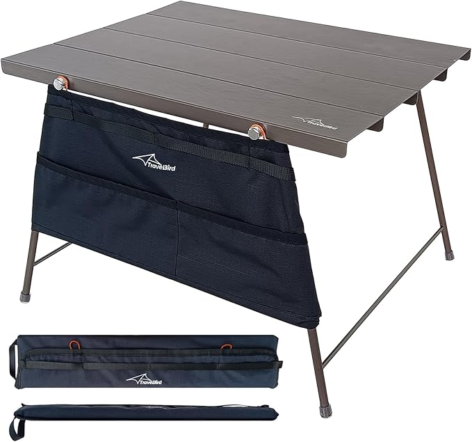 Flexifold Ultralight Aluminum Camping Table Portable Folding Camping Table Small Outdoor Side Table with Carry Bag for Outdoor Cooking Picnic Camp Beach Travel