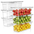 West Bay 6-Pack 1/3 Size 6''Deep NSF Polycarbonate Food Pans with Lids Clear Commercial Hotel Pans Food Storage Containers for Restaurant Food Prep Buffet Salad Bar Home Kitchen &amp Catering
