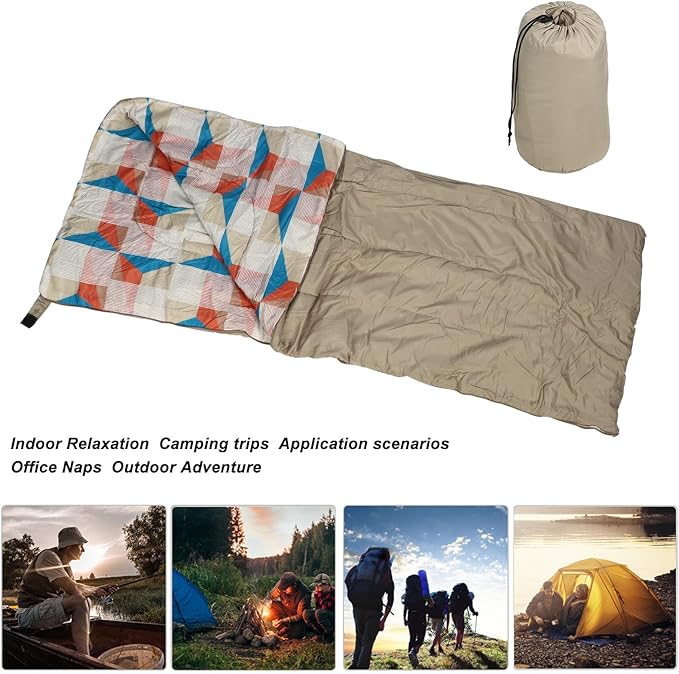 Premium Digital Printing Camping Sleeping Bag Silky Soft 190T Pongee Hollow Cotton Filling Foldable Portable for Outdoor Adventures
