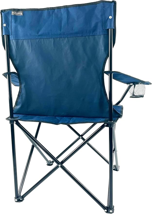 E-Z Living Folding Portable Outdoor Camping Chair[Large] (Navy Blue)