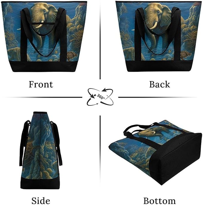 Insulated Shopping BagLarge Reusable Cooler Bags Cute Animal2 Printed Foldable Shopping BagTravel Waterproof Shoulder Bag