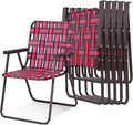 S AFSTAR Beach Chair Set of 6 Portable Folding Chairs with Stable Steel Frame &amp Comfort Armrest Load Bearing Up to 265 LBS Lightweight Lawn Chairs 6 PCS Camping Chairs for Outside Outdoor (Red