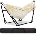 2 in 1 Hammock with Stand Outdoor Hammock Swing Chair with Portable Heavy Duty Stand Multi-Functional Hammock Stand 480 lbs Weight Capacit-White