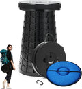 Upgraded Collapsible Stool with Cushion 1000 lbs Capacity &amp 19.7-in High Wider &amp Taller Heavy Duty Portable Telescoping Foldable Seat for Adults Camping Travel Music Festivals Outdoors