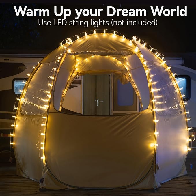 LEEDOR Pop Up Screen House Tent UPF 50+ and Windproof Dome Outdoor Canopy Tent with Roll Up Zipped Door Privacy Gazebo Compact and Lightweight for Party Camping Fishing Picnic Grey