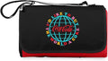 PICNIC TIME Coca-Cola Unity Buy the World a Coke Blanket Tote Picnic Blanket Folding Outdoor Beach and Camping Blanket with Carry Tote and Zipper Pocket Water Resistant Fleece (Red with Black Flap)