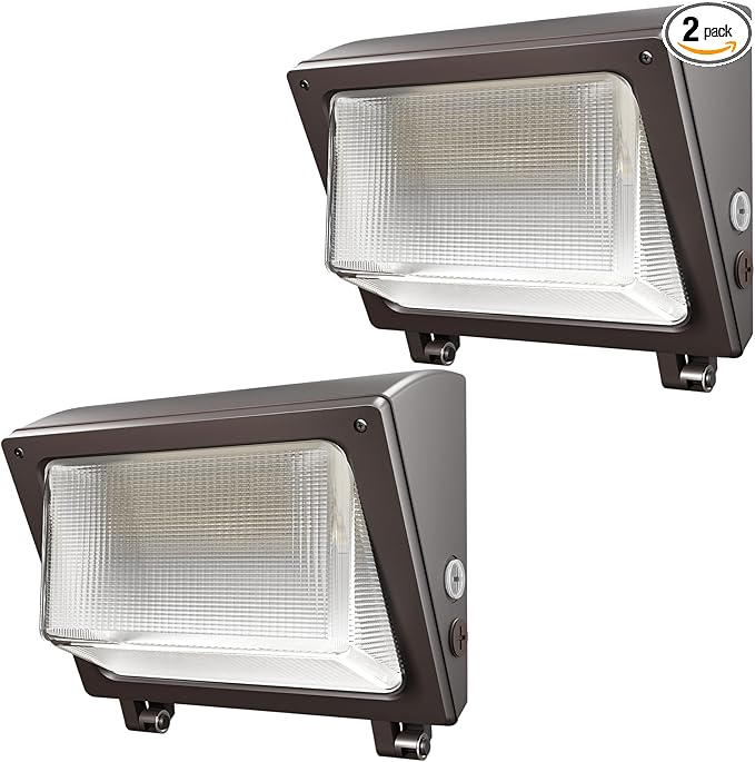LED Wall Pack Light 120W/96W/72W with Dusk to Dawn Photocell18000LM 1000W Equiv.6000K/5000K/4000K Daylight Outdoor Security LightingCommercial Wall Mount Lights for WarehouseYard - 2Pack