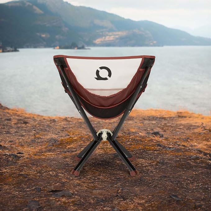 CLIQ ClassiQ 2.0 Camping Chair with Carry Bag - Portable Folding Chair &amp Bag for Outdoors - Reinforced 400 lb Capacity - Quick-Setup Travel Chair for Camping Beach &amp Hiking - Brick