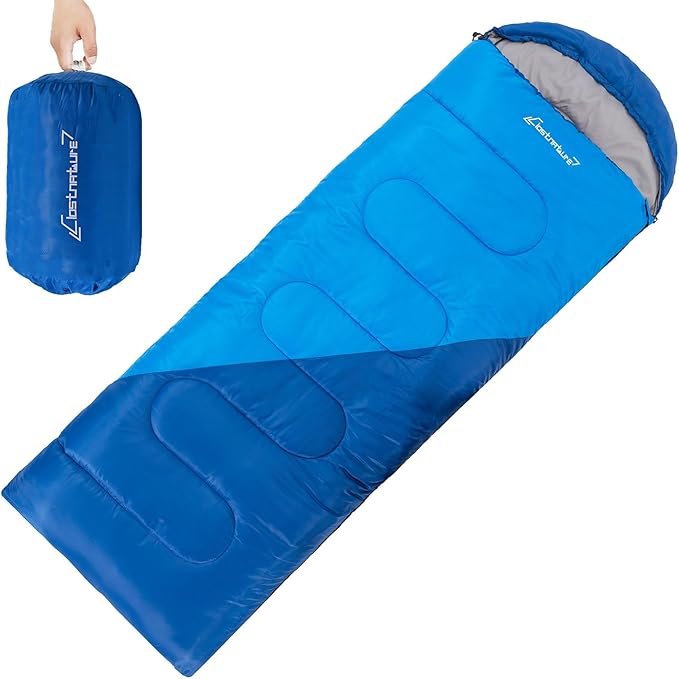 Clostnature Sleeping Bag for Adults and Kids - Lightweight Camping Sleeping Bag for Girls Boys Youths Ultralight Backpacking Sleeping Bag for Cold Weather - Compression Sack Included(Left Zipper)