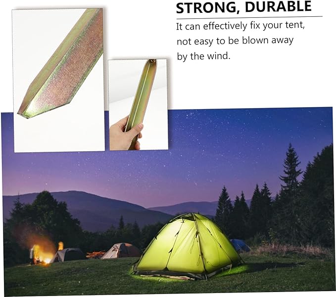 1Pc Golden Iron Tent Peg Durable Camping Fixing Nail for Outdoor Travel Smooth Surface Stable Support for Tent Supplies