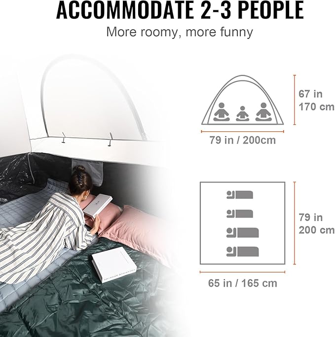 VEVOR SUV and Pickup Truck Camping Tents Waterproof Double Layer Design with Carry Bag Accommodates 2-9 Persons for Outdoor Activities