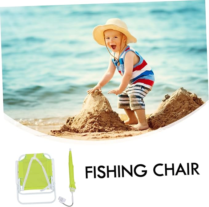 Toyvian Kids Beach Chair UV Protection Canopy Portable Folding Umbrella Lounge Chair for Children Lightweight Sunshade Camping Seat for Outdoor Activities