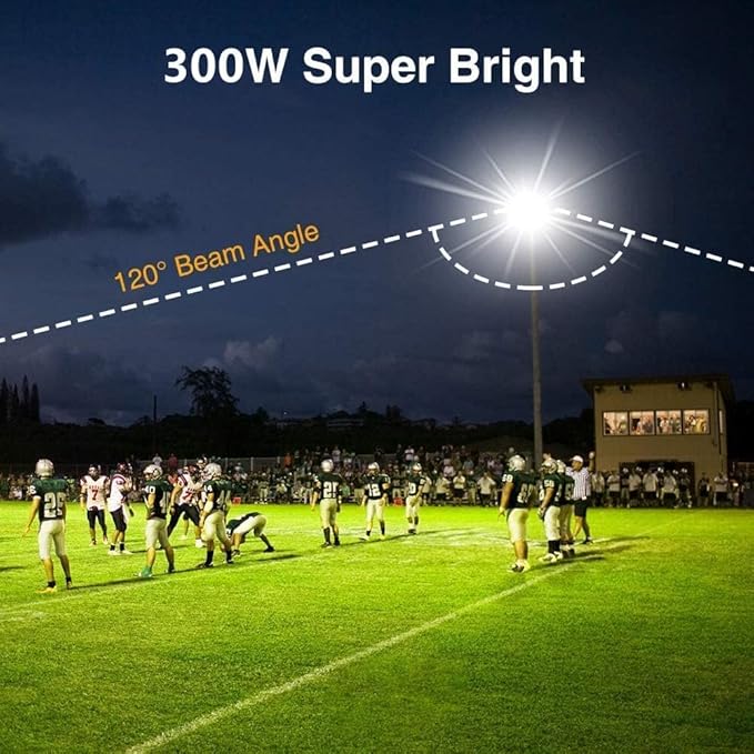 3 pack 300W LED Flood LightSuper Bright Daylight (2000W Equivalent)42500LM 5000K IP66 Waterproof Security Outdoor LED Arena Lights Commercial Lighting Floodlight for Backyard|Court|Stadium|Yard