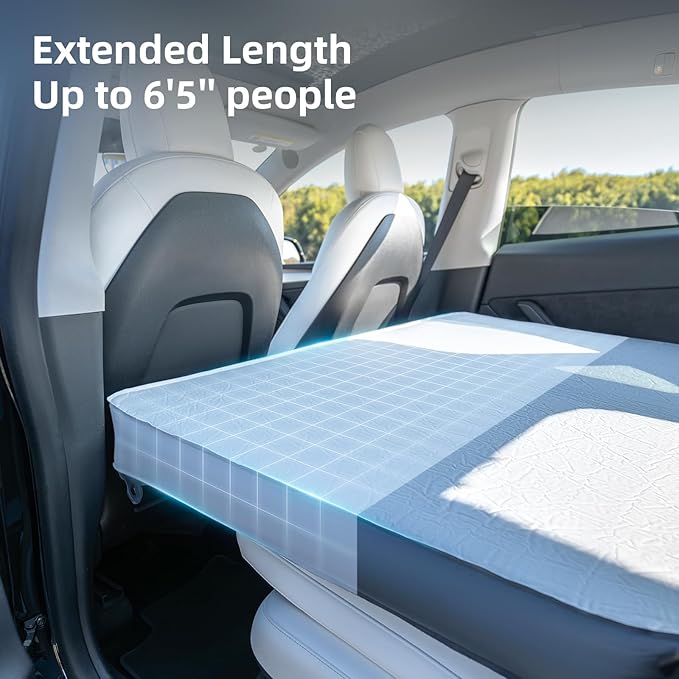 4.5inch Foam Mattress for Tesla Model Y Full Size Bed Vacuum Compression Roadtrip Job Shifts Nap Camping Guests &amp Home Rechargeable Pump and Eyemask Provided (2020-2024 Model Y)