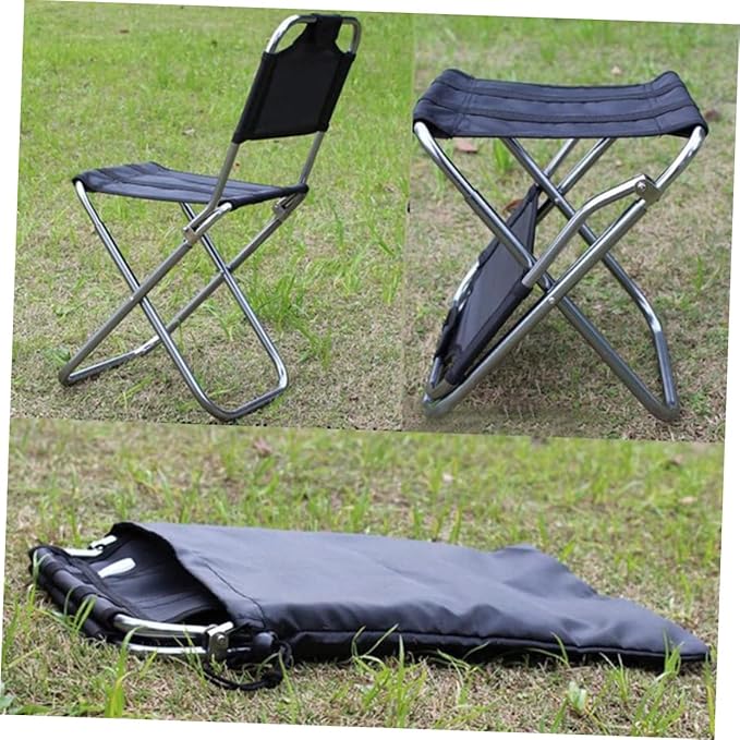 Outdoor Foldable Fishing Chair Backrest 1PCS Lightweight Aluminum Alloy Portable Stool for Camping Travel and Fishing