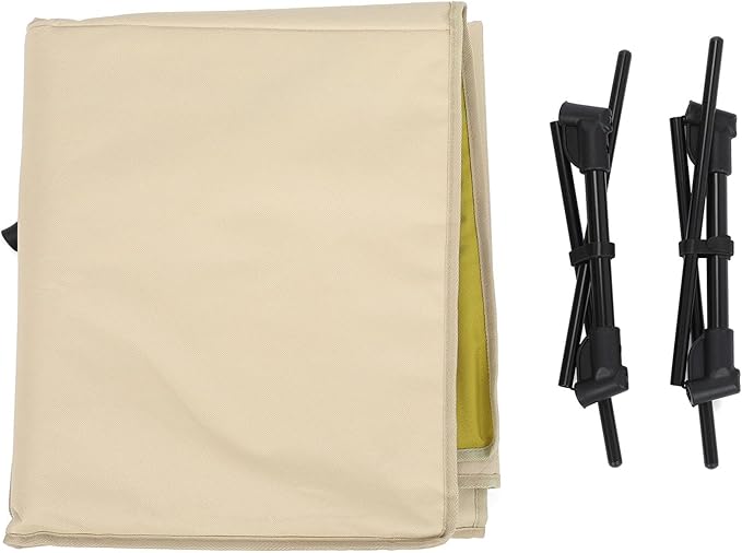 2-Person Portable Beach Lounge Chair with Carry Bag - Lightweight Outdoor Picnic Mat with Back Support for Beach Picnic Concerts Camping &amp Park (Beige and Yellow)
