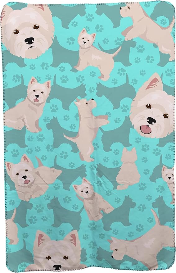 Caroline's Treasures MLM1019TBLT Westie Soft Travel Blanket with Bag Airplane Blanket Indoor Outdoor Camping Blanket for Traveling Picnics Beach Trips Concerts