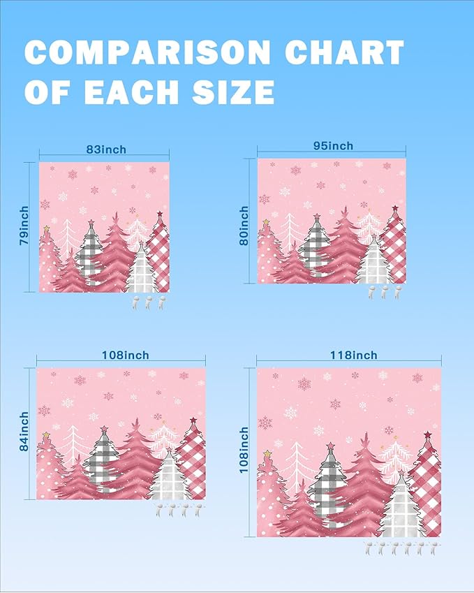 Beach Blanket Waterproof Sandproof OversizedPink Christmas Tree Snowflakes Seamless Beach Mat with Corner Stakes Sand PocketsLattice Pine Tree Outdoor Picnic Mat for Travel Camping Hiking 95x80In