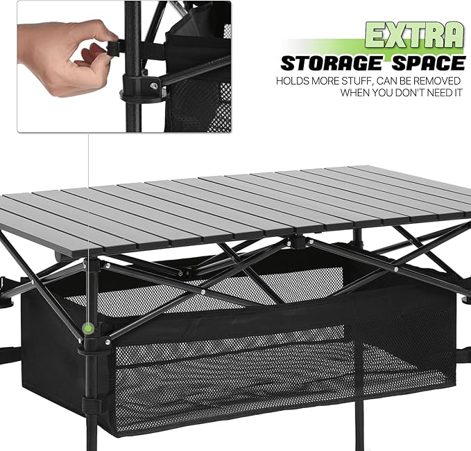 Outdoor Folding Portable Picnic Camping Table Aluminum Roll-up Table with Easy Carrying Bag for IndoorOutdoorCamping BeachBackyard BBQ Party Patio Picnic (Large)