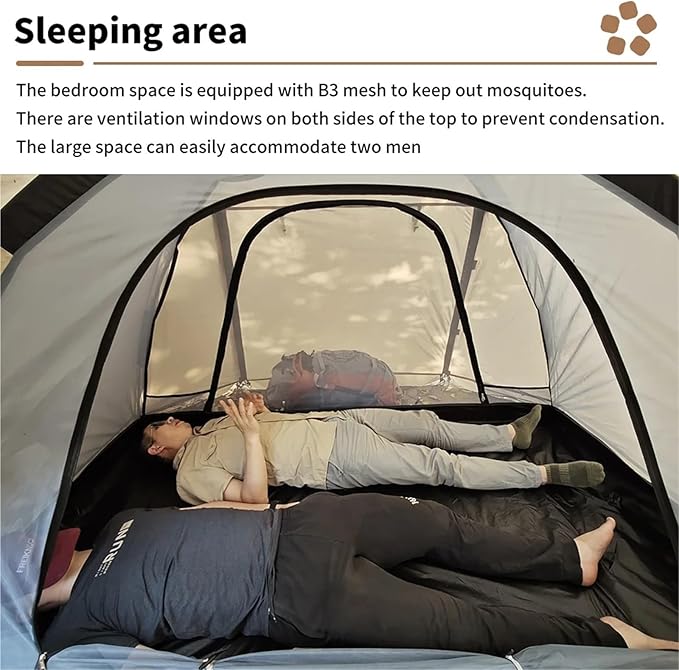 2-Person 4-Season Fireproof Hot Tent – Waterproof Tunnel Dome Tent with Stove Jack &amp Snow Skirt for Camping Hiking