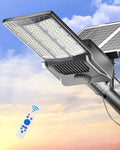 Gefolly Solar Street Lights Outdoor Commercial Parking Lot Light Dusk to Dawn IP67 Waterproof 6500K Security Flood Lights Lamp for Yard Road Basketball Courts (SL-11000W 800000LM)
