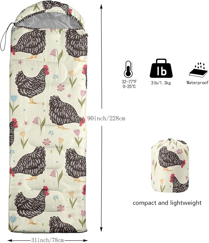 Axolotl Cartoon Fox Sleeping Bag3 Season Warm and Cool Weather Kawaii Fox Flowers Sleeping Bags for Kids Boys TeensWaterproof Lightweight Sleeping Bags for TravelingOutdoors Camping EquipmentRed