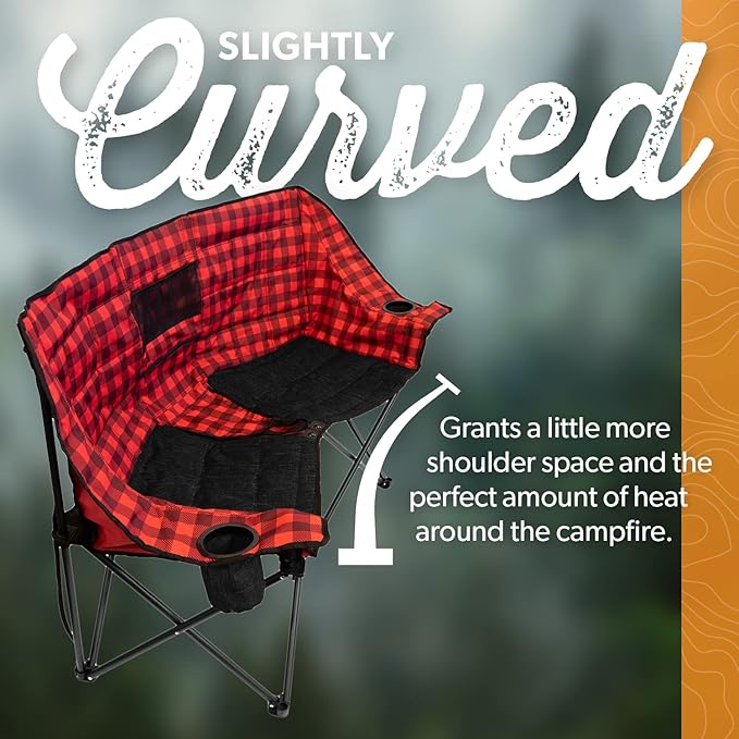 Kuma Outdoor Gear Kozy Bear Chair with Carry Bag Ultimate Portable Luxury Outdoor Double Camping Chair for Glamping Sports &amp Outdoor Adventures (Heather Grey/Black)