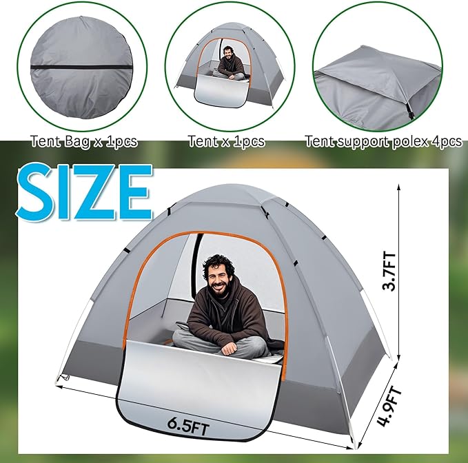 Camping Tents for Homeless Bulk 2 Person Homeless Backpacking Supplies Pop up Adult Waterproof Instant Easy Setup Tent for Hiking Outdoor Travel Camping Donation