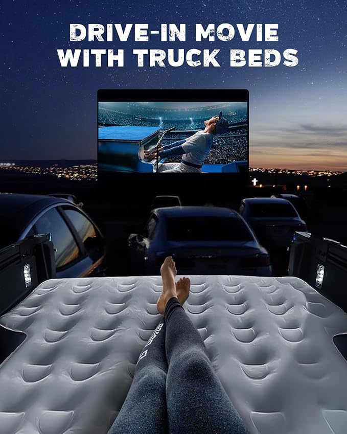 Heavy-Duty 5.5-5.8ft Truck Bed Air Mattress with Built-In Pump - Versatile Indoor &amp Outdoor Inflatable Truck Bed Mattress - Leak-Resistant mattress full size Extra Large Carry Bag for Camping