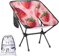 Honeybaby Folding Camping Chair Strawberries Print Camping Chairs Lightweight Portable Chair Outdoor Foldable Chairs for Camping Travel Picnic Beach Hiking