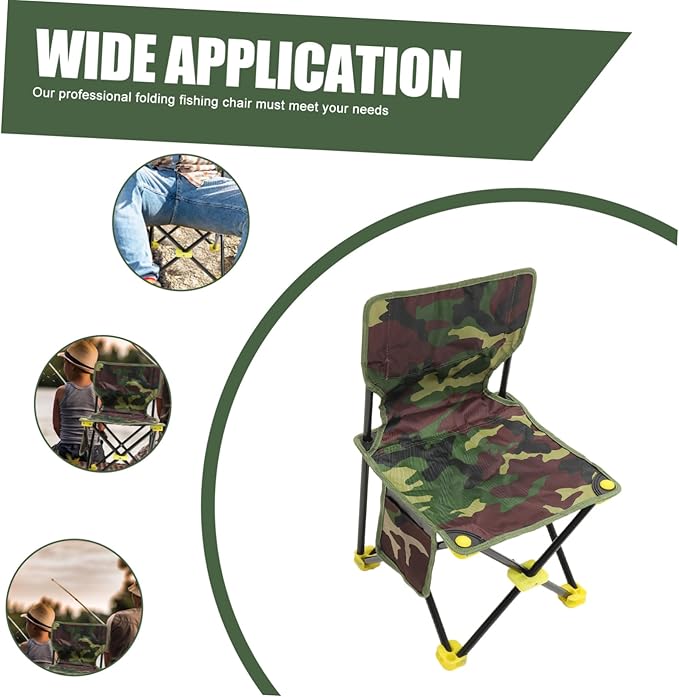 GALPADA Practical Outdoor Folding Chair Oxford Folding Stool Easy to Assemble for Fishing