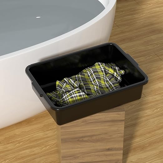 8 L Small Commercial Bus Tubs Food Service Bus Tub Bins Black 18 Packs