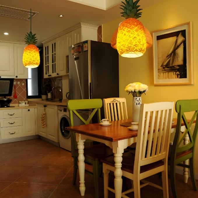 Pineapple ChandelierModern Chandelier Adjustable Height E26 Modern Industrial Resin Materials are More TransparentSuitable for Kitchen·RestaurantBedroomBarCafeteria