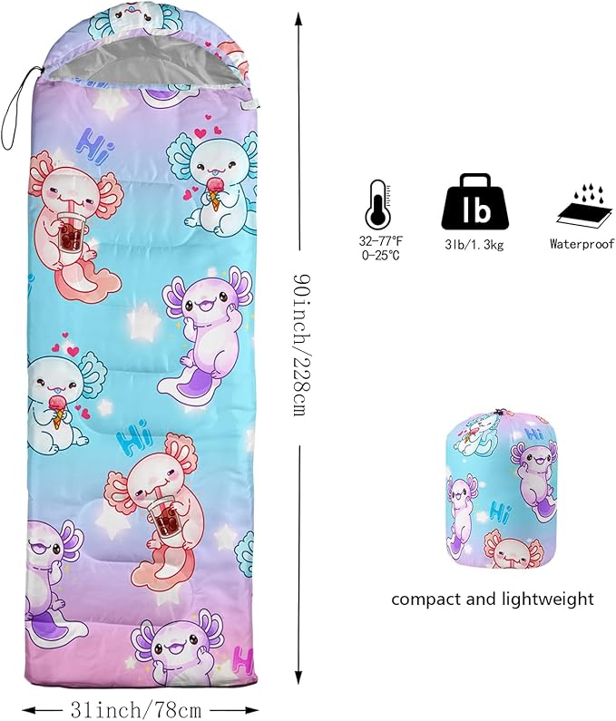 QOOMO Camping Sleeping Bags3 Season Warm &amp Cool WeatherLightweightWaterproof Sleeping Bags for Adults &amp KidsTravelingand OutdoorsCamping Gear Equipment