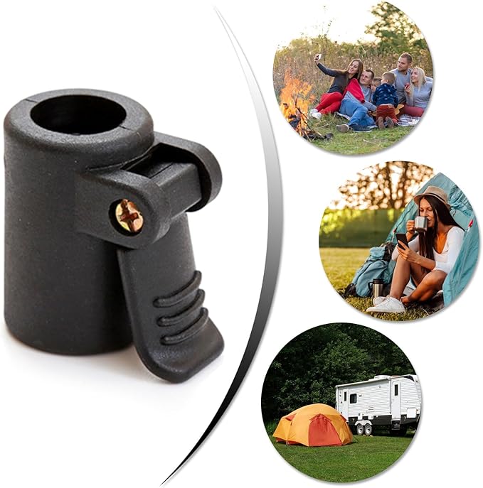 Camping Gear Tent Poles Connector Tent Accessories Light Weight for Outdoor Camping Tent Awning Poles Black 20Pcs
