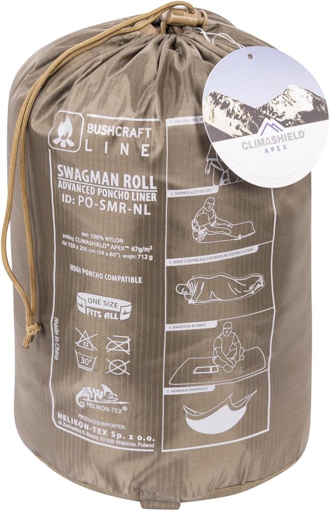 Helikon-Tex Swagman Roll Military Poncho - Multi-purpose Poncho &amp Emergency Poncho - Survival Gear - Woobie Blanket &amp Jacket