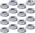 SIEDiNLAR Solar Deck Lights Outdoor 2 Modes 16 LEDs Dock Light Driveway Markers Solar Powered Waterproof for Ground Pathway Step Walkway Stair Road Garden Yard 16 Pack (Cool White/Warm White)