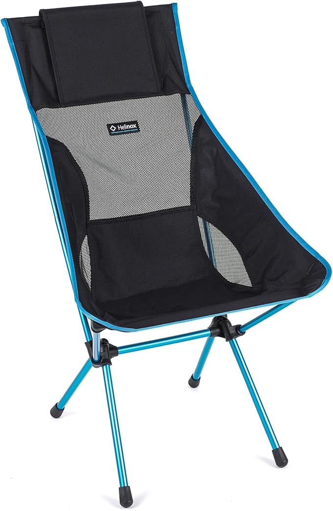 Helinox Sunset Chair Lightweight High-Back Collapsible Camping Chair Black 3.4Ibs Outdoor Chairs Picnic Chair Portable Camping Chair with Side Pockets