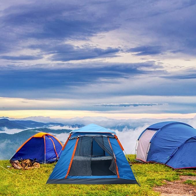 POPETPOP 1Set Outdoor Automatic Folding Camping Tent Person Family Tent for Easy Setup Spacious Design Durable Oxford for Camping Trips