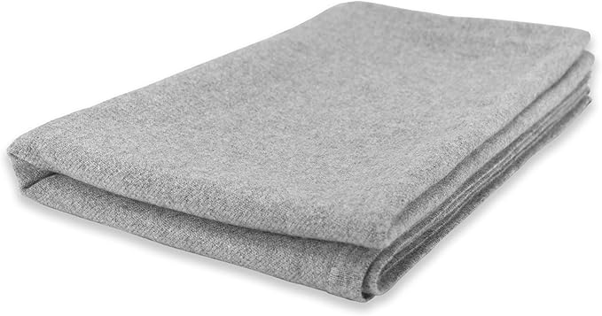 Jet&ampBo 100% Pure Cashmere Travel Blanket &amp Storage Pouch Gray 60 x 45 in Gift Box