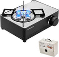 Odoland 7500BTU Camping Butane Stove with Compact Carry Case CSA Certified Portable Gas Stove for BackpackingPicnicOutdoor AdventuresBlack
