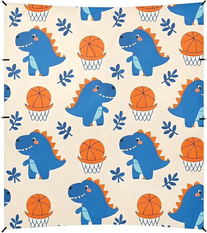 ALAZA Cute Dinosaurs Cartoon Dino Beach Tent Sun Shelter UPF50+ Protection Beach Shade Canopy w/ 4 Sandbags for Outdoor Camping Fishing Backyard Fun Picnic 10x9 ft