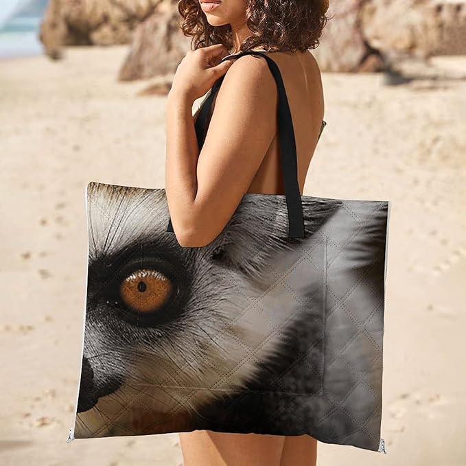 Zipper Monkey Lemur Cute Style Picnic Mat Suitable for Travel Camping Park Or Home Use