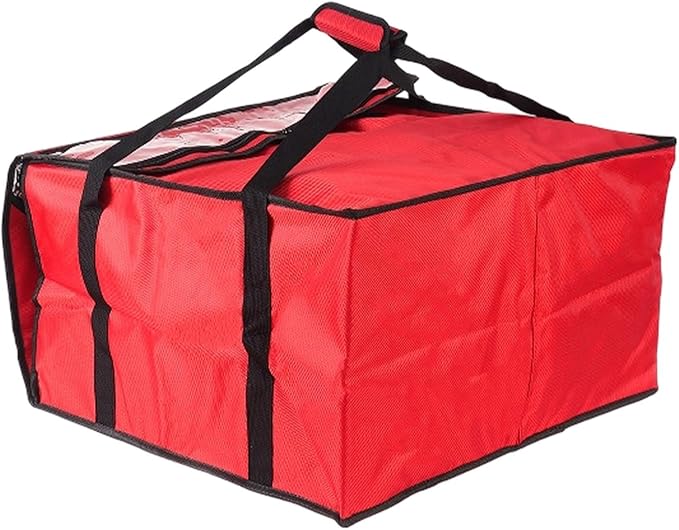 pistro Insulated Pizza Delivery Bag 60x60x35cm (24x24x14in) with Aluminum Foil Layer Reusable Oxford Cloth Picnic Carrier