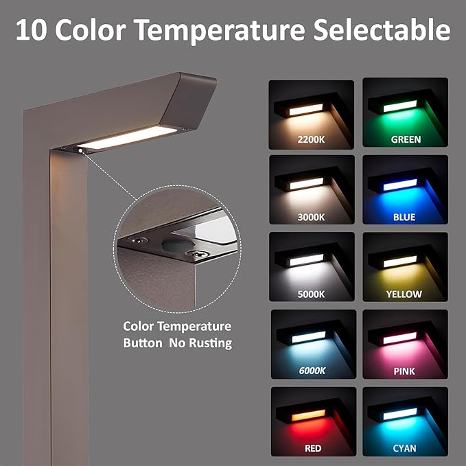 EZlumify Low Voltage Pathway Lights 12V 5W LED RGB Color Changing Wired Landscape Path Lights Outdoor for Walkway Driveway Garden of Christmas Halloween CRI90 Aluminum Bronze ETL Pack of 6