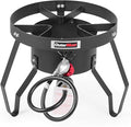 85000 BTU Camping Stove for Cast Iron Dutch OvenSingle Propane Burner with 10 PSI Regulator &amp Cast Iron Braided Holes Heavy Duty Round Gas Stove for Outdoor Cooking &amp Camping