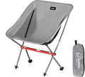Naturehike Camping Chair Foldable with Storage Bag Outdoor Portable Chair for Adults Lightweight Supports 330lbs Backpacking Chair for Fishing Hiking Beach Lawn (Grey-1/M Medium)