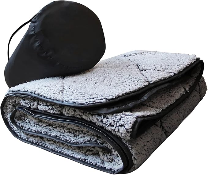 Waterproofs Outdoor Blanket with Fleece Lining Soft Moistureproof Folding Mat Portable Fleece Camping Blanket Easy Use