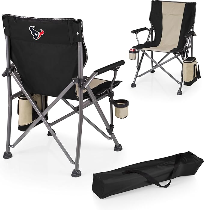 Picnic TIME NFL Unisex-Adult NFL Outlander Folding Camping Chair with Cooler Heavy Duty Beach Chair