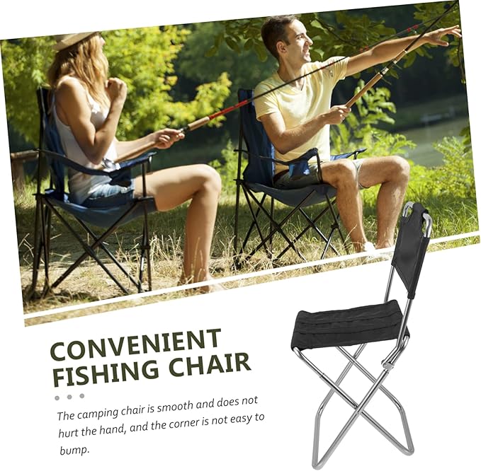 SUPVOX Fishing Chair Rod Holder Multi-use Beach Lounger Compact Durable Folding Stool for